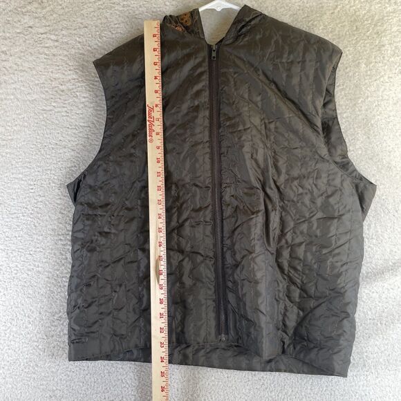 Scotch and Soda Puffer Vest Womens XL Brown Quilted Full Zip Floral Outwear - Picture 5 of 14